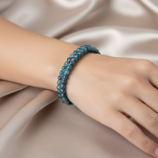 Mavi Apatit 3-4 mm Çift Sıra Doğal Taş Bileklik – Unisex El İşçiliği - Görsel 1 - Safnaturel