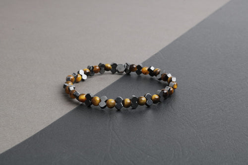 Kırlangıç Kaplan Gözü-Hematit Doğal Taş Erkek Bileklik