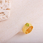 Sertifikalı Zebercet 925 Ayar Altın Kaplama Gümüş Yüzük (SK:546)