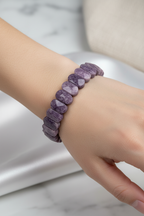 Lepidolit Doğal Taş Geniş Kesim Bileklik