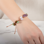 Yengeç Burcu Bileklik Ametist, Ay Taşı, Kalsedon, Kaplan Gözü, Krizopras, Pembe Kuvars, Yeşil Aventurin