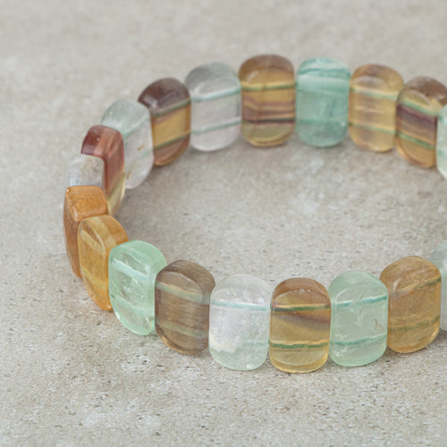 Sarı Florit Doğal Taş Geniş Kesim Bileklik