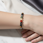 İkizler Burcu Doğal Taş Bileklik – Güneş Taşı, Kaplan Gözü, Kırmızı Akik, Kristal Kuvars, Rutilli Kuvars, Sitrin & Yeşim