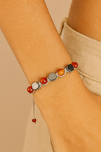 Agate Hematite Macrame Bracelet