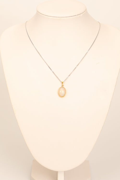 Opal Doğaltaş 925 Ayar Gümüş Kolye