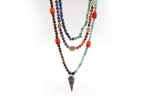 Etiyopya, Akik-Ametist-Lapis-Kaplangözü-Aventurin-Amazonit Doğal Taş Kolye - Görsel 3 - Safnaturel