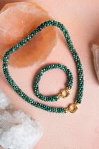 Sertifikalı El İşçiliği Örme Krizokol Gümüş Kapama Set – Kolye 48 cm, Bileklik 19 cm