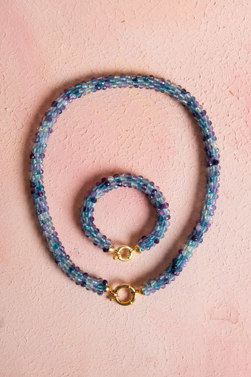 Sertifikalı El İşçiliği Örme Florit Gümüş Kapama Set – Kolye 48 cm, Bileklik 19 cm