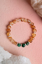 Sitrin - Zümrüt Doğaltaş 925 Ayar Gümüş Bileklik