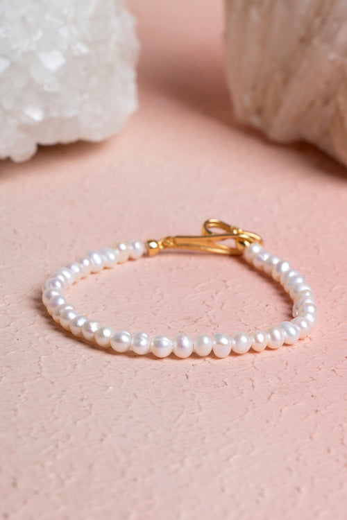 İnci Doğaltaş 925 Ayar Gümüş Bileklik