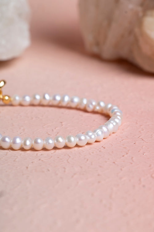 İnci Doğaltaş 925 Ayar Gümüş Bileklik