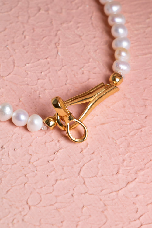 İnci Doğaltaş 925 Ayar Gümüş Bileklik