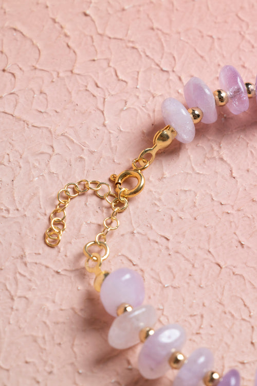 İnci - Amazonit - Ametist Doğaltaş 925 Ayar Gümüş Bileklik