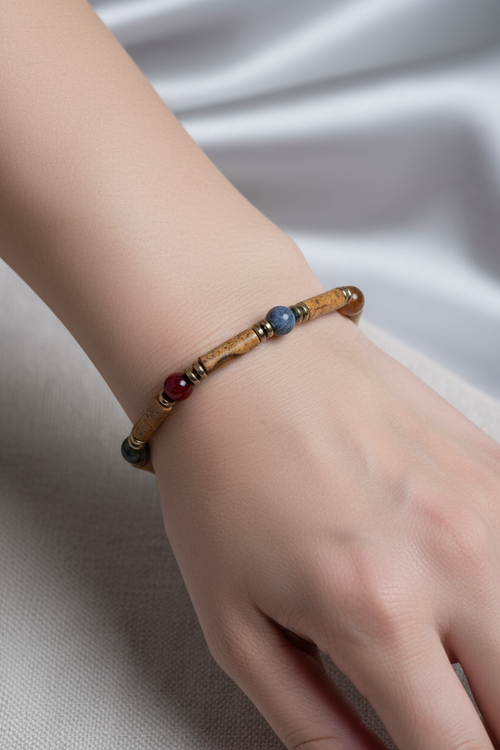 Jasper ve Oğlak Burcu Doğal Taş Bileklik