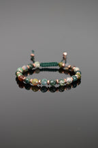 Akik Doğal Taş Makrome Örme Bileklik