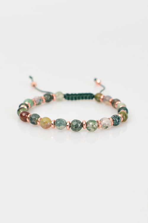 Akik Doğal Taş Makrome Örme Bileklik