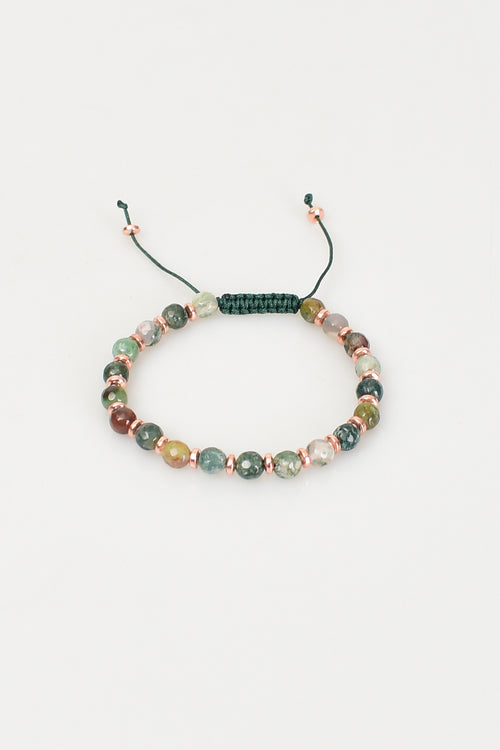 Akik Doğal Taş Makrome Örme Bileklik