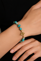 Amazonit Doğal Taş 925 Ayar Gümüş Kapama Bileklik - Ayışığı Koleksiyonu