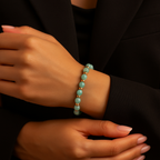 Amazonit - Hematit Doğal Taş Makrome Örme Bileklik