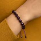 Ametist Doğal Taş Makrome Örme Bileklik