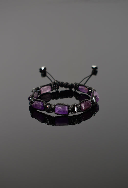 Amethyst Natural Stone Macrame Design Bracelet