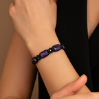 Ametist Doğal Taş Makrome Tasarım Bileklik