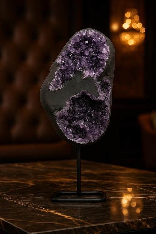 Ametist Doğal Taş Standlı Ham Parça