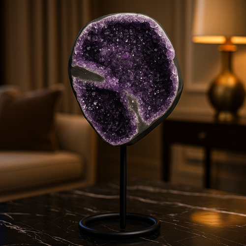 Ametist Doğal Taş Standlı Ham Parça