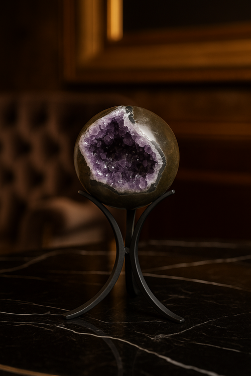 Ametist Doğal Taş Standlı Küre