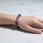Ametist Doğal Taş Üçlü Makrome Bileklik