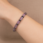 Ametist - Hematit Doğal Taş Bileklik