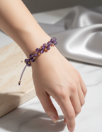 Ametist Üçlü Makrome Özel Tasarım Bileklik