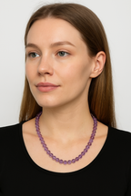 Ametrin Doğal Taş Dizi Kolye 8 mm