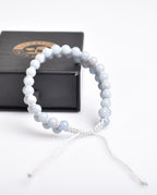 Anjelit 6mm Çift Sıra Makrome Doğal Taş Bileklik