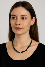 Anyolit Doğal Taş 8 mm Dizi Kolye