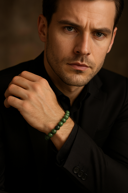 Anyolit Doğal Taş Bileklik 6 mm Küre Kesim