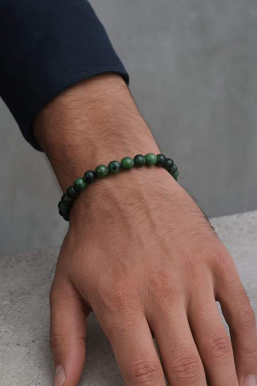 Anyolit Doğal Taş Bileklik 6 mm Küre Kesim