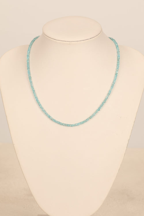 Apatit Doğal Taş 3 mm Gümüş Kapama Kolye