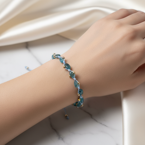 Apatit Doğal Taş Makrome Bileklik