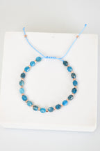 Apatit Doğal Taş Makrome Örme Bileklik Hexagonel Kesim