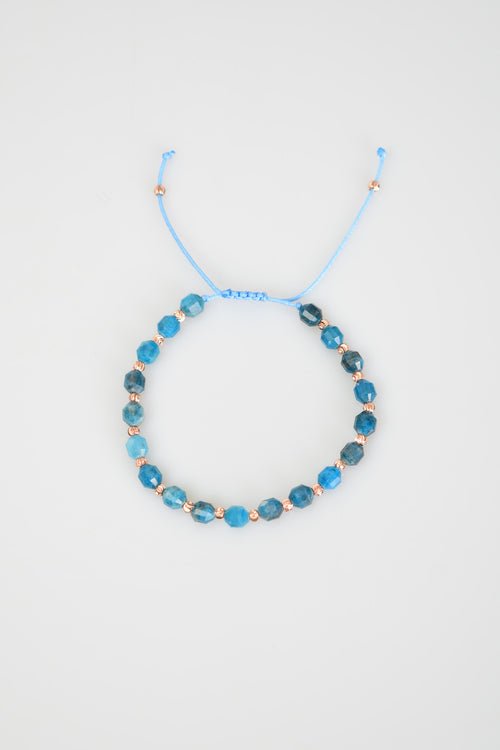 Apatit Doğal Taş Makrome Örme Bileklik Hexagonel Kesim