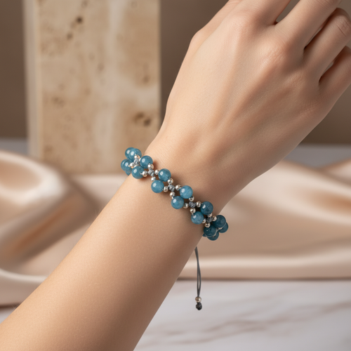 Apatit Üçlü Makrome Özel Tasarım Bileklik 6 mm