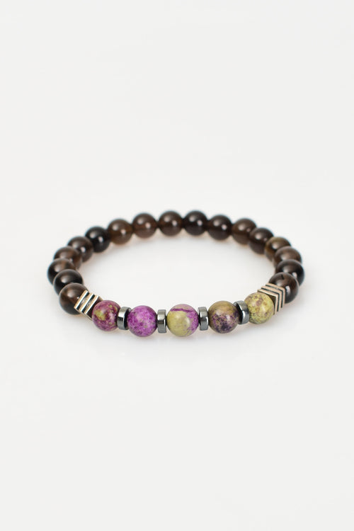 Atlantis - Dumanlı Kuvars Doğal Taş 925 Ayar Gümüş Aparatlı Bileklik