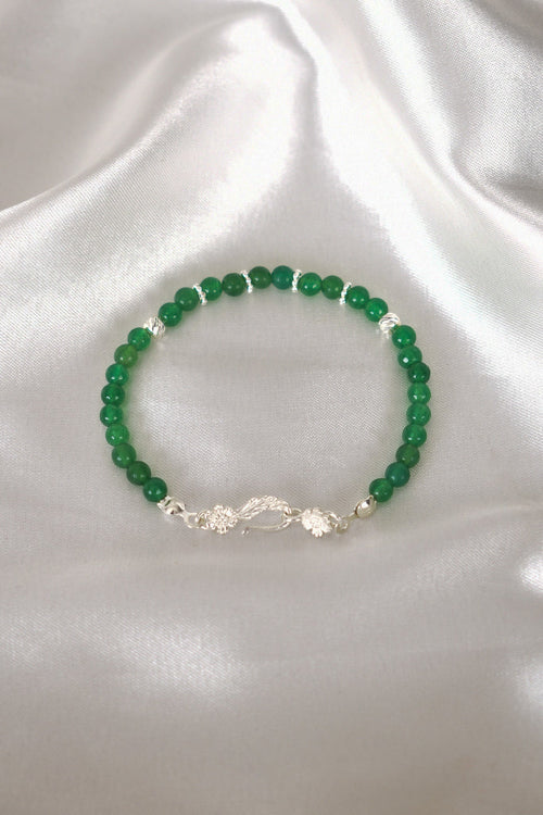 Aventurin Doğal Taş 925 Ayar Gümüş Kapama Bileklik - Ayışığı Koleksiyonu