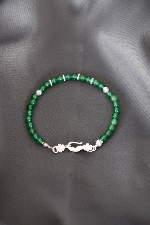 Aventurin Doğal Taş 925 Ayar Gümüş Kapama Bileklik - Ayışığı Koleksiyonu