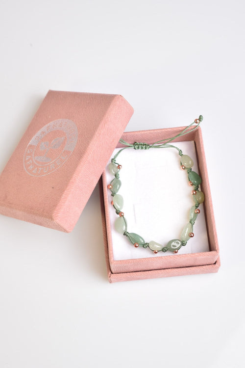 Aventurin Doğal Taş Makrome Bileklik