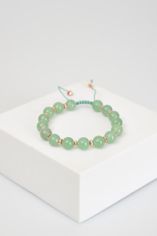 Aventurine Natural Stone Macrame Knit Bracelet