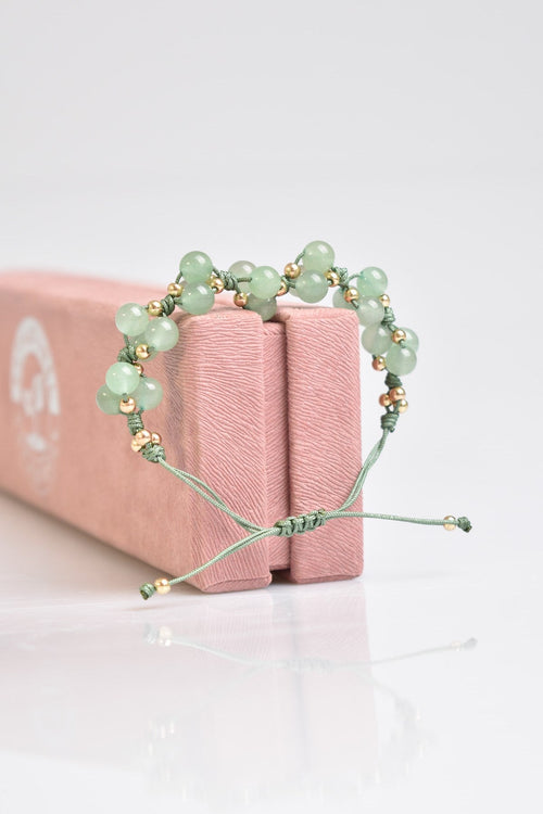 Aventurin Üçlü Makrome Özel Tasarım Bileklik 6 mm