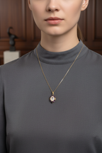 Ay Taşı - Ametist - Sitrin - Lal Garnet Doğal Taş 925 Ayar Gümüş Kolye | Özel Tasarım |