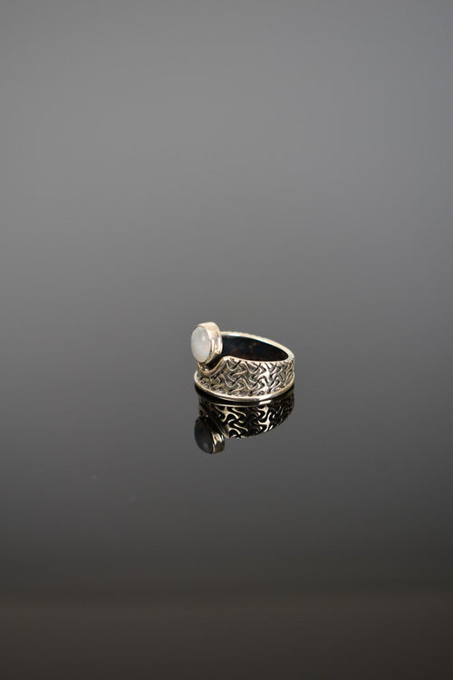 Ay Taşı Doğal Taş 925 Ayar Gümüş Yüzük